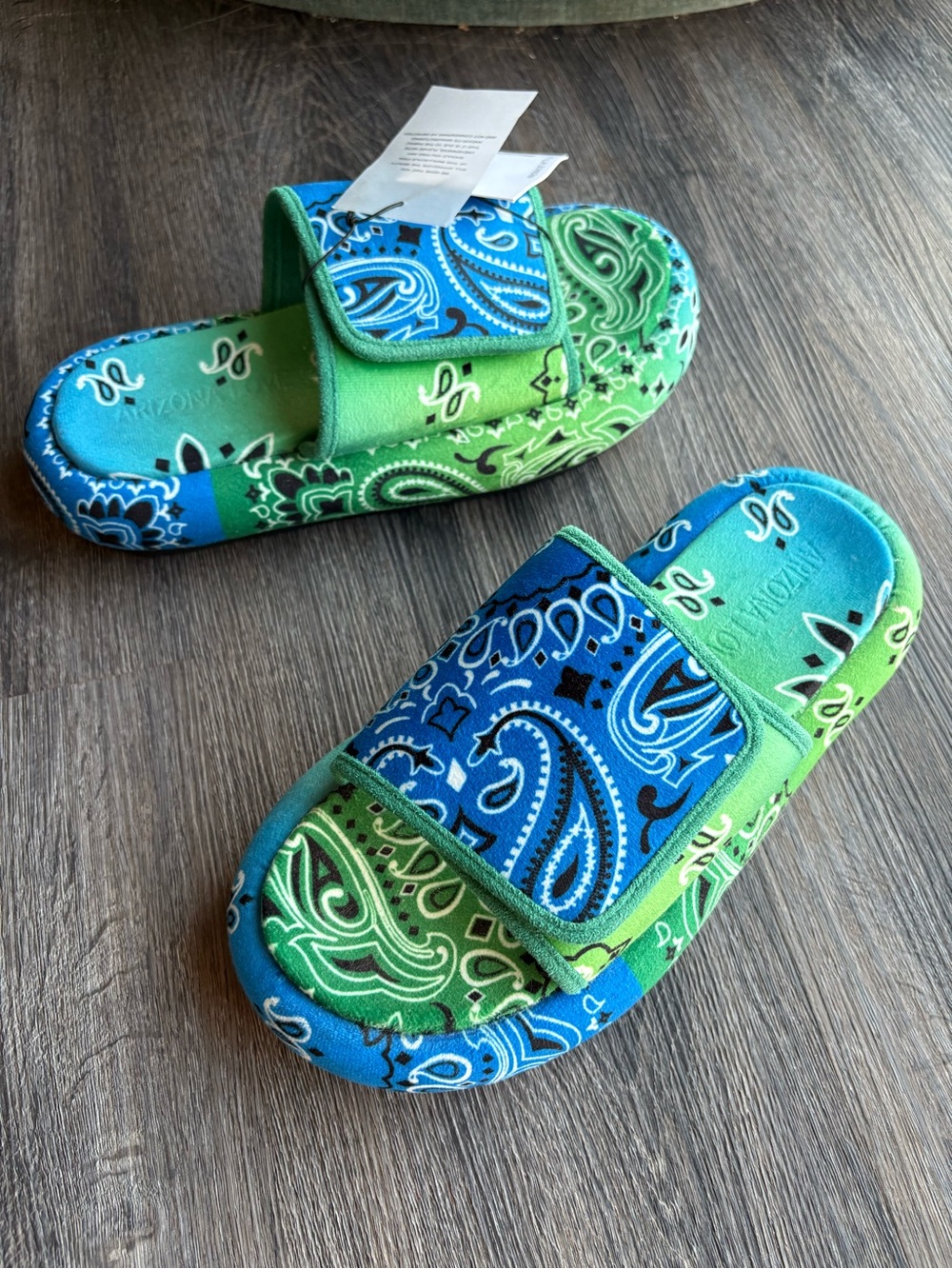 NWT Arizona Love Moly Bandanna Slide Sandals - Picture 1 of 6